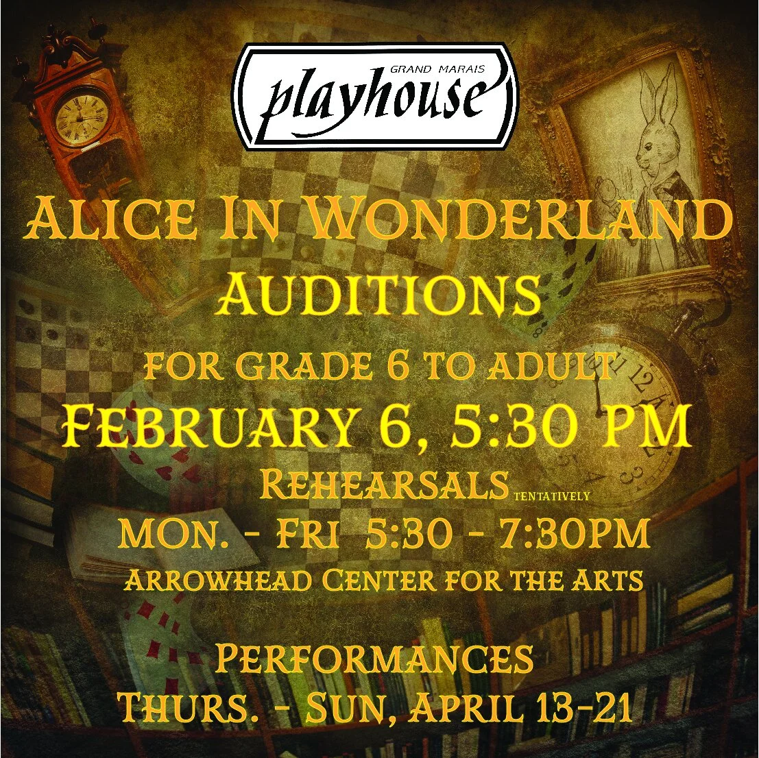 AUDITIONS for ALICE IN WONDERLAND