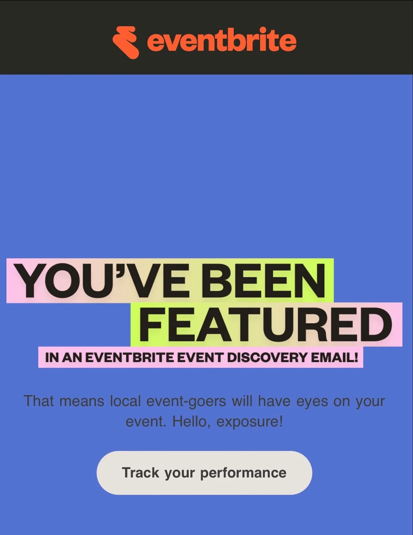 This is huge for us. 💛🖤 Our Night Feed was featured in an Eventbrite Discovery email and reached over 86,000 people in San Francisco. That is visibility we could never buy &mdash; it came from the heart of this community.

None of this happens with