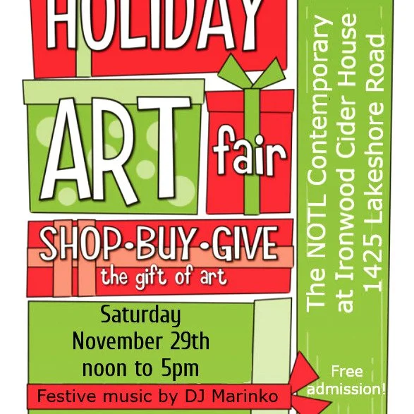 Holiday Art Fair on Saturday, Nov 29th from noon to 5pm - free and family friendly, donations being accepted to support our work @notl.gallery
