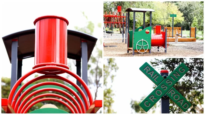 red and green train park, mont albert north 