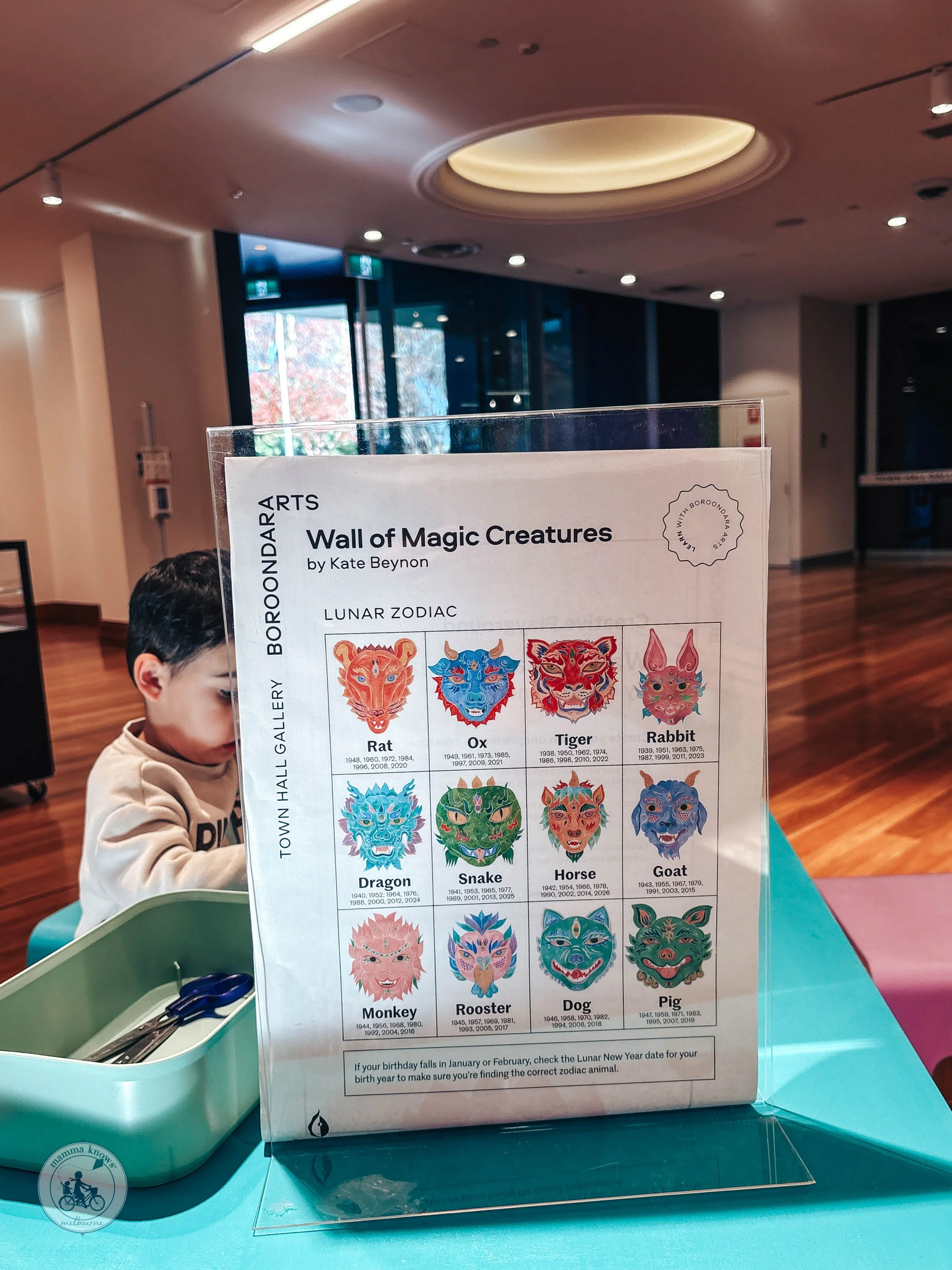 Copyright Mamma Knows East - Wall of Magic Creatures By Kate Beynon @ Hawthorn Arts Centre, Hawthorn