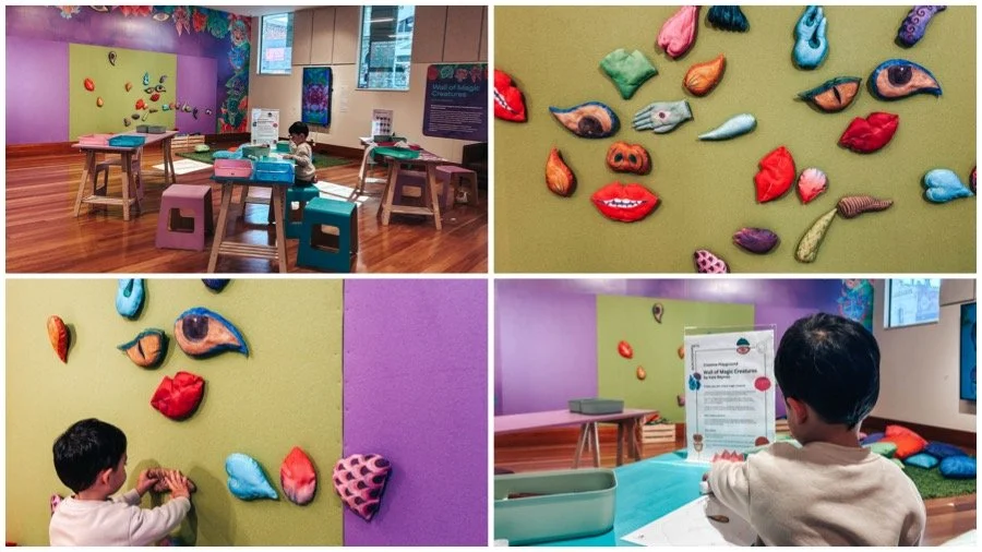 wall of magic creatures by kate beynon @ hawthorn arts centre, hawthorn