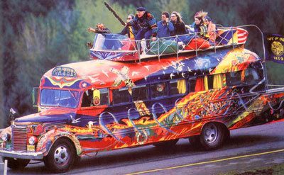 Ken Kesey's Magic Bus 'Further'. These guys were for sure drinking the Kool Aid. Known as the 'Merry Pranksters'.