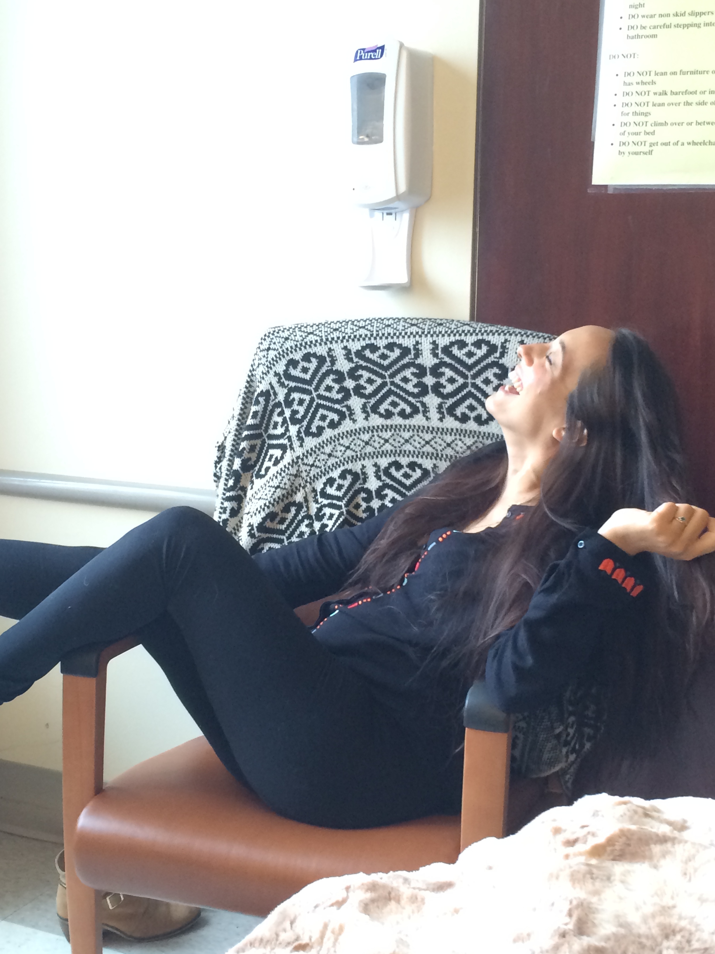 Claire the day after she arrived, basking in Club Cornell's glow.