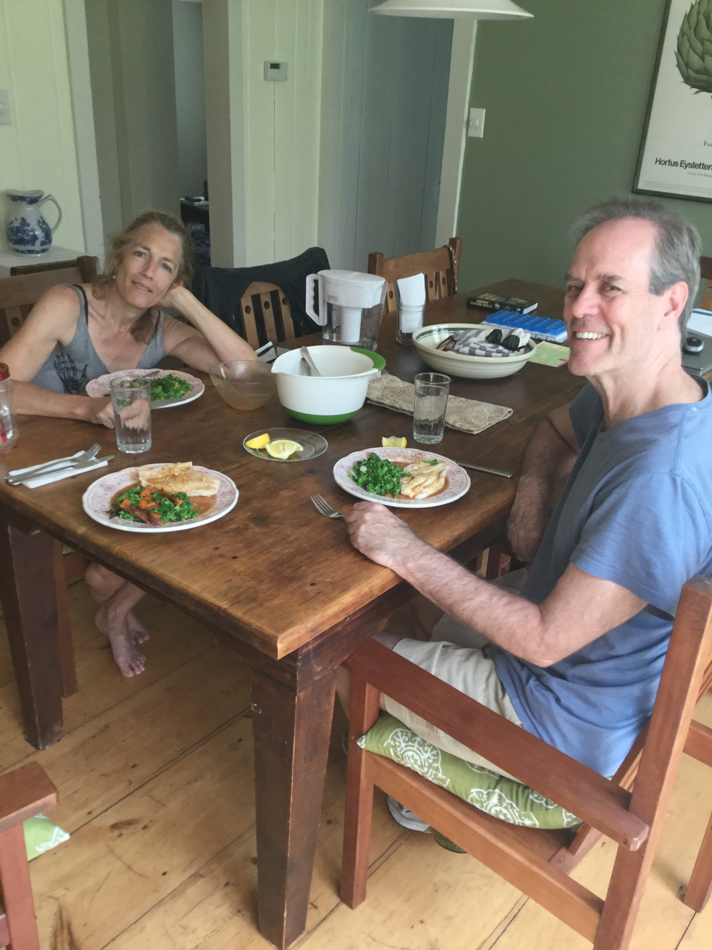 Father's Day meal in the country. My hands then cramped up from all the cooking and I couldn't hold my fork. 