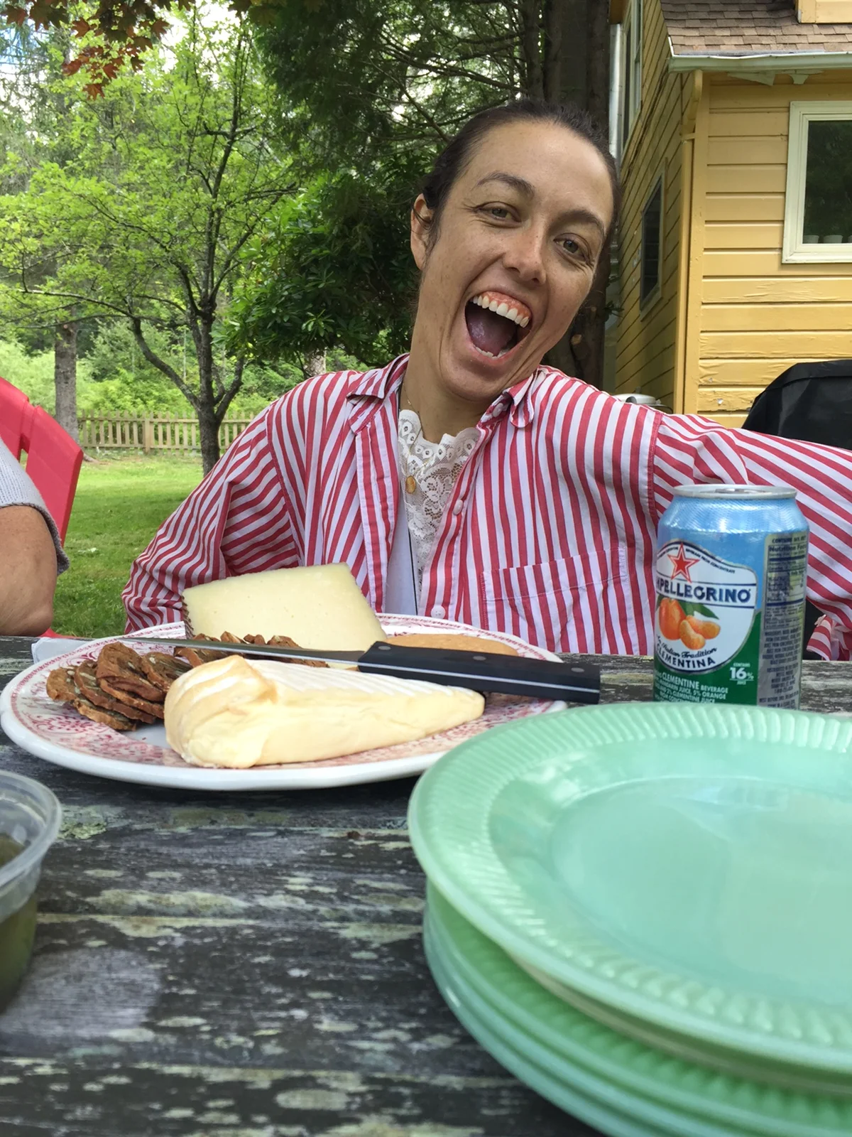 Cheese and crackers and cheese and crackers and cheese and some sugar water. Looks like that was all for me but I did share, trust.