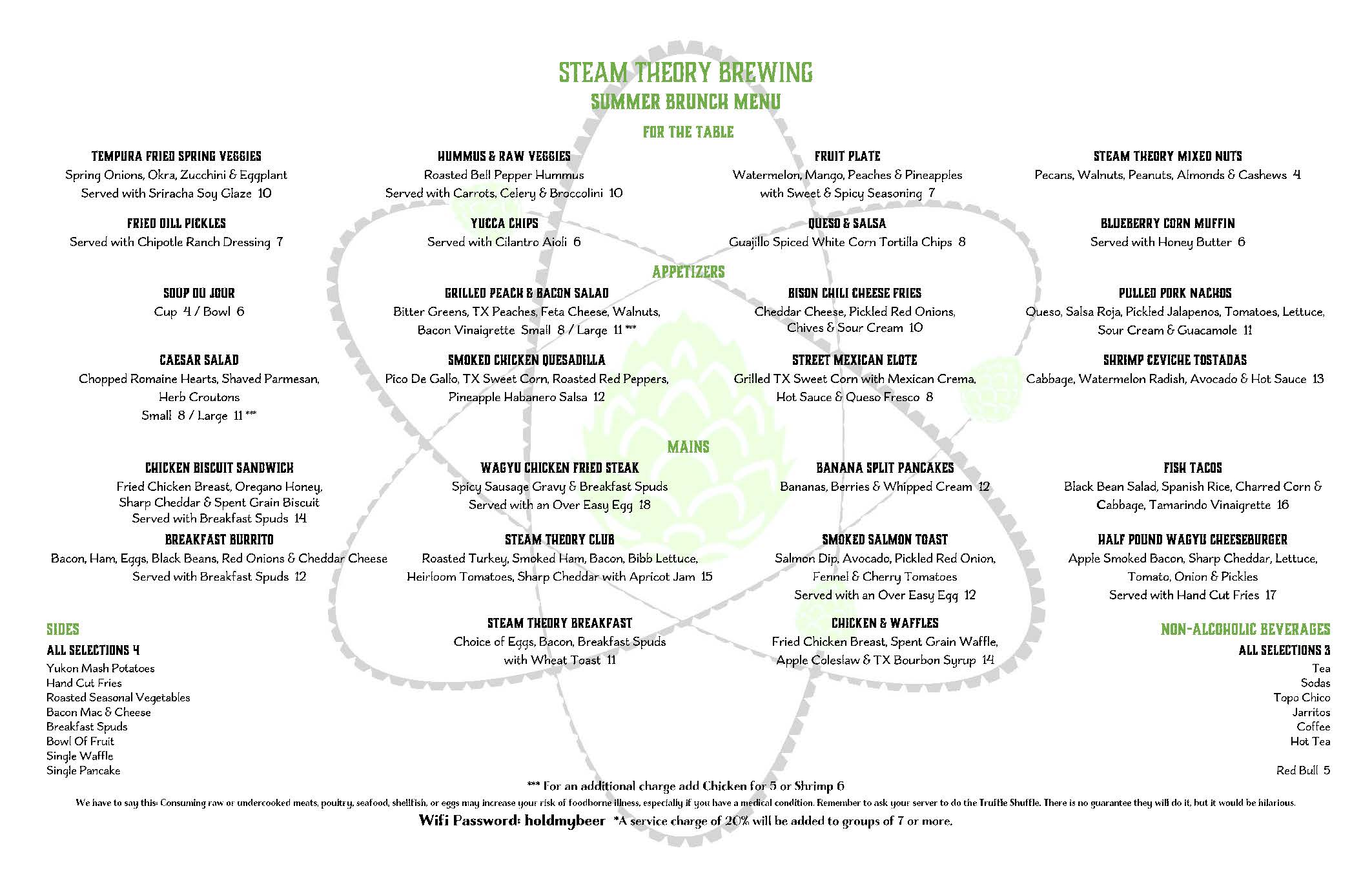 Food Menu Steam Theory Brewery Steam Theory Brewing Company