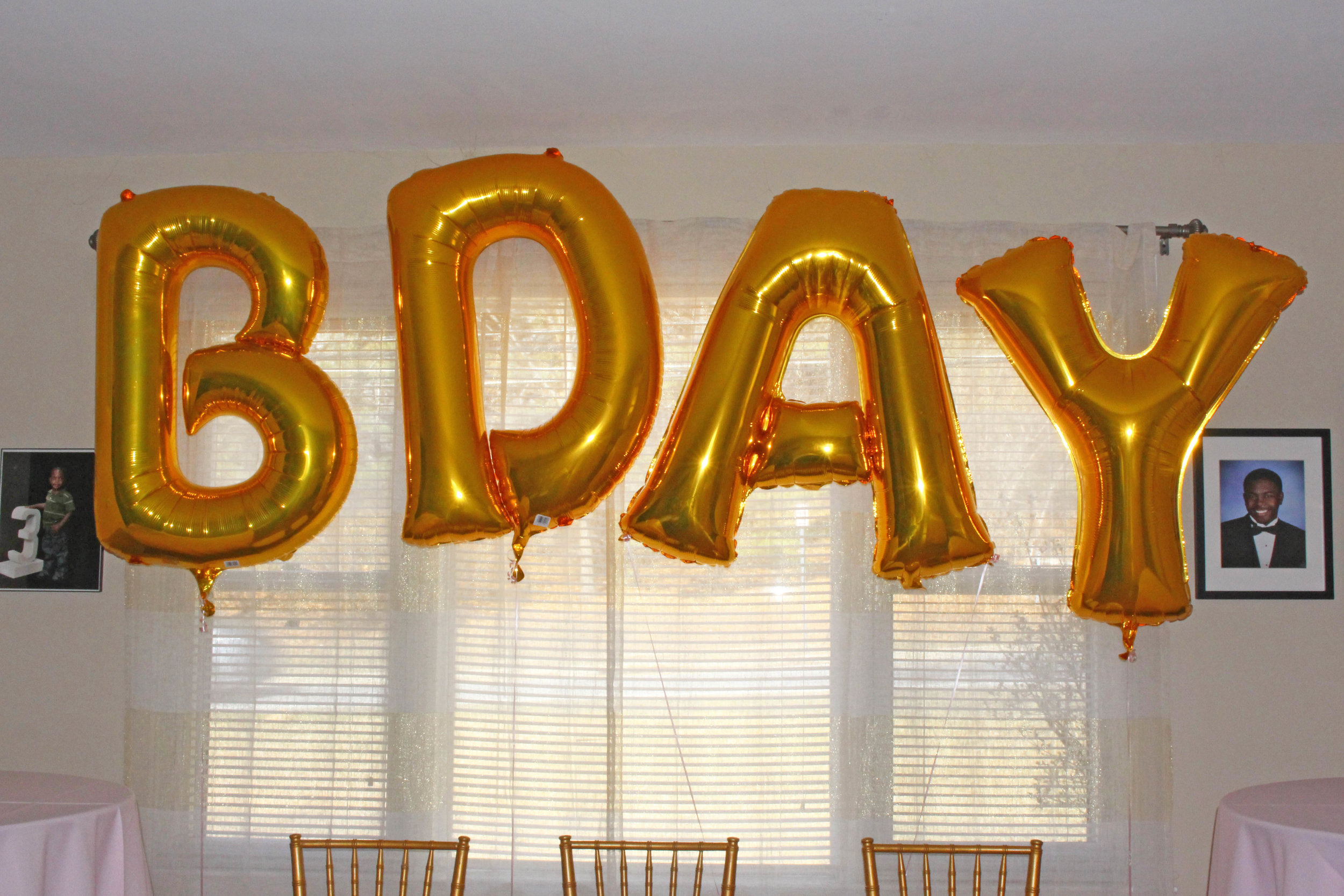  large latex "bday" balloons for first birthday | Pish Posh Perfect 