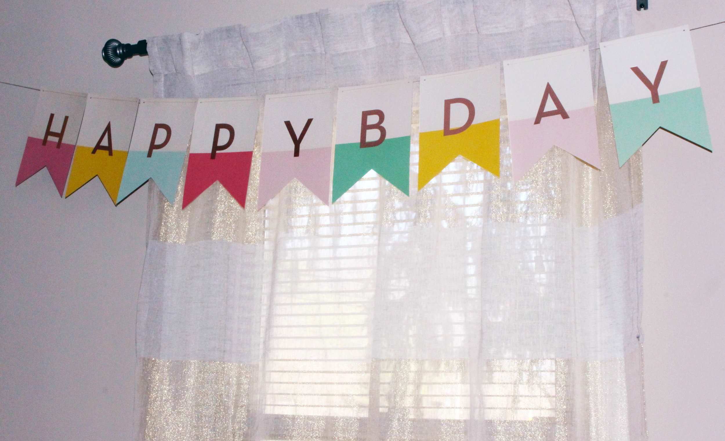  colorful happy bday banner for first birthday | Pish Posh Perfect 