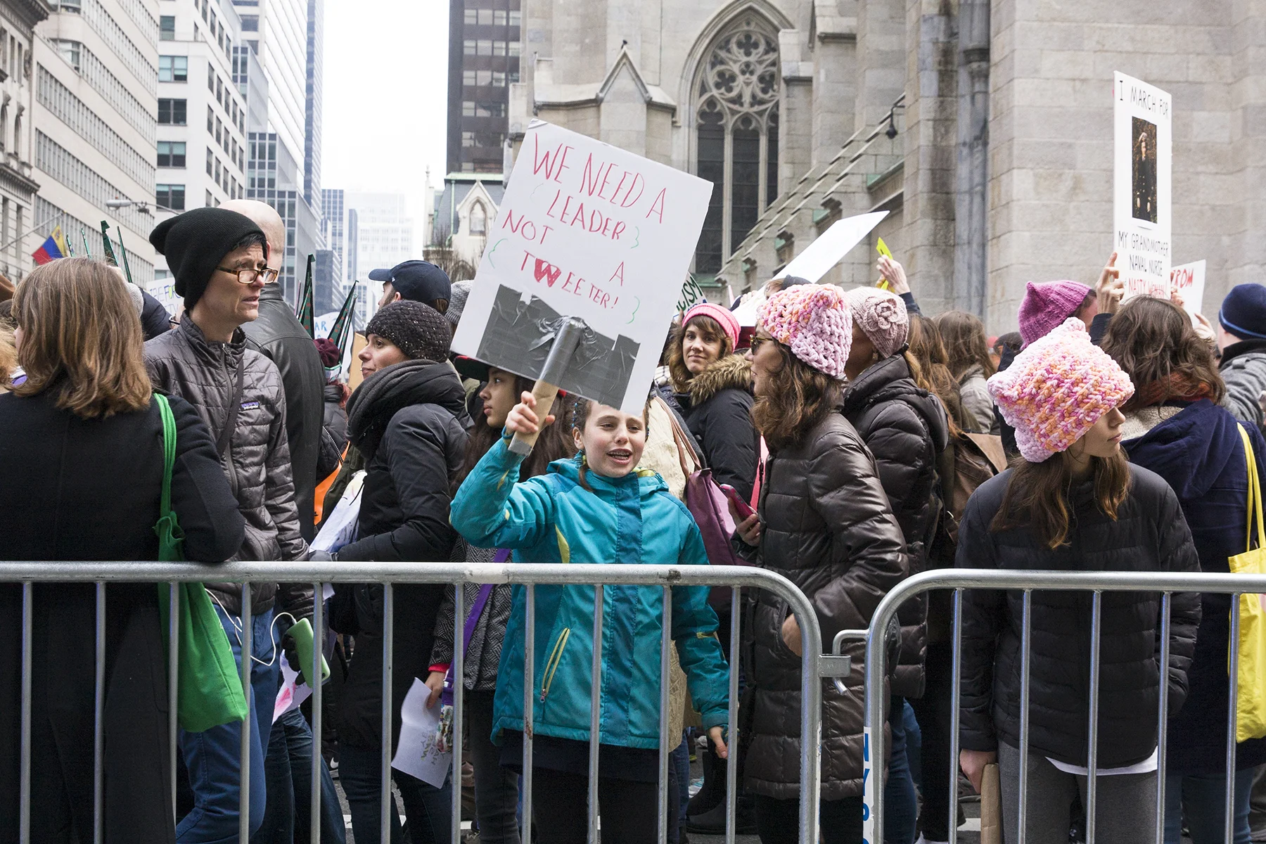 "We need a leader not a Tweeter"  The Women's March, New York City, January 21, 2017 