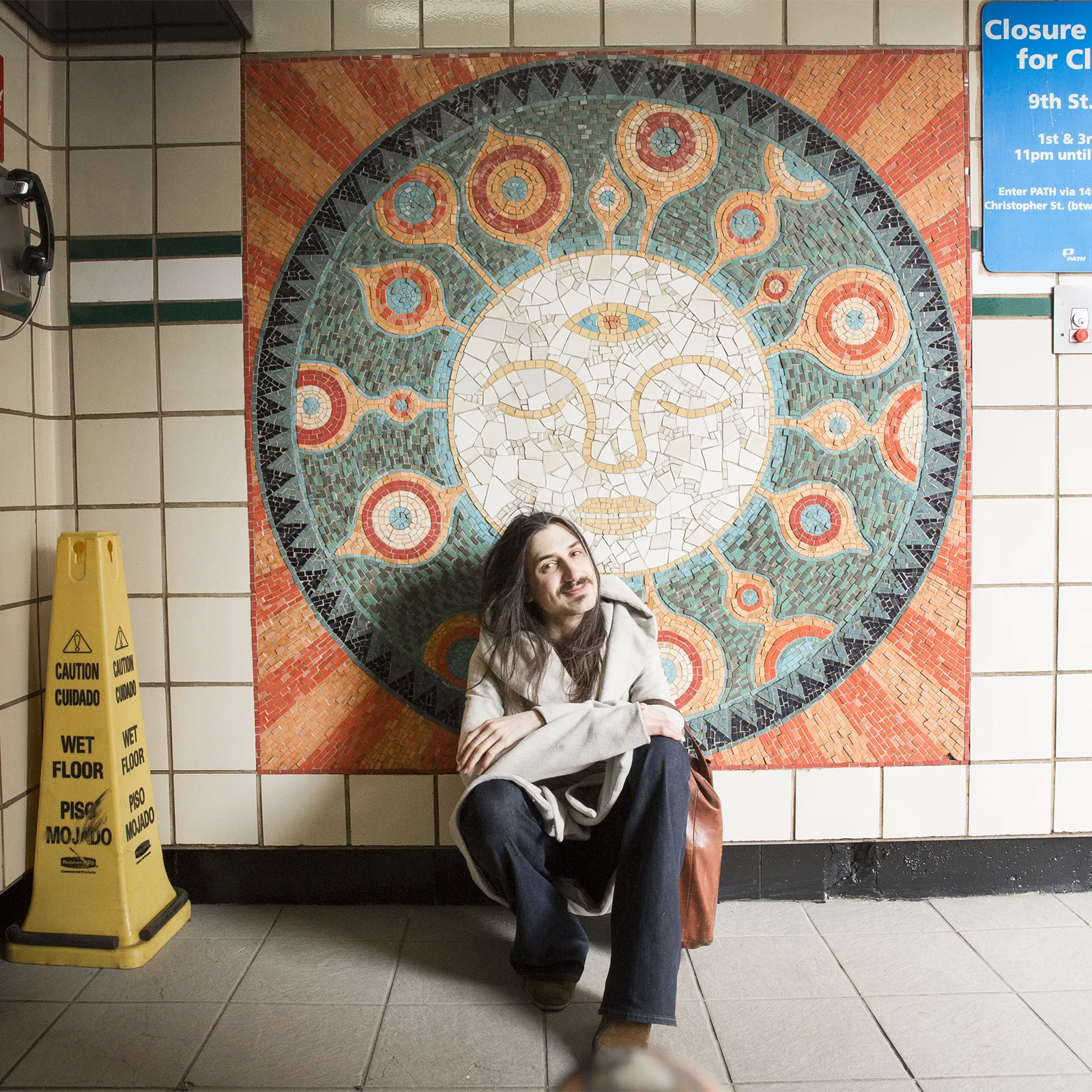  This mosaic is in the entrance to the 9th Street PATH train station. Aaron appreciates finding public art in unexpected places.  
