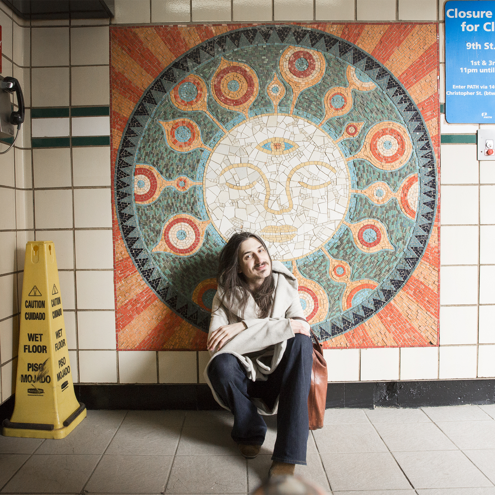 This mosaic is in the entrance to the 9th Street PATH train station. Aaron appreciates finding public art in unexpected places.