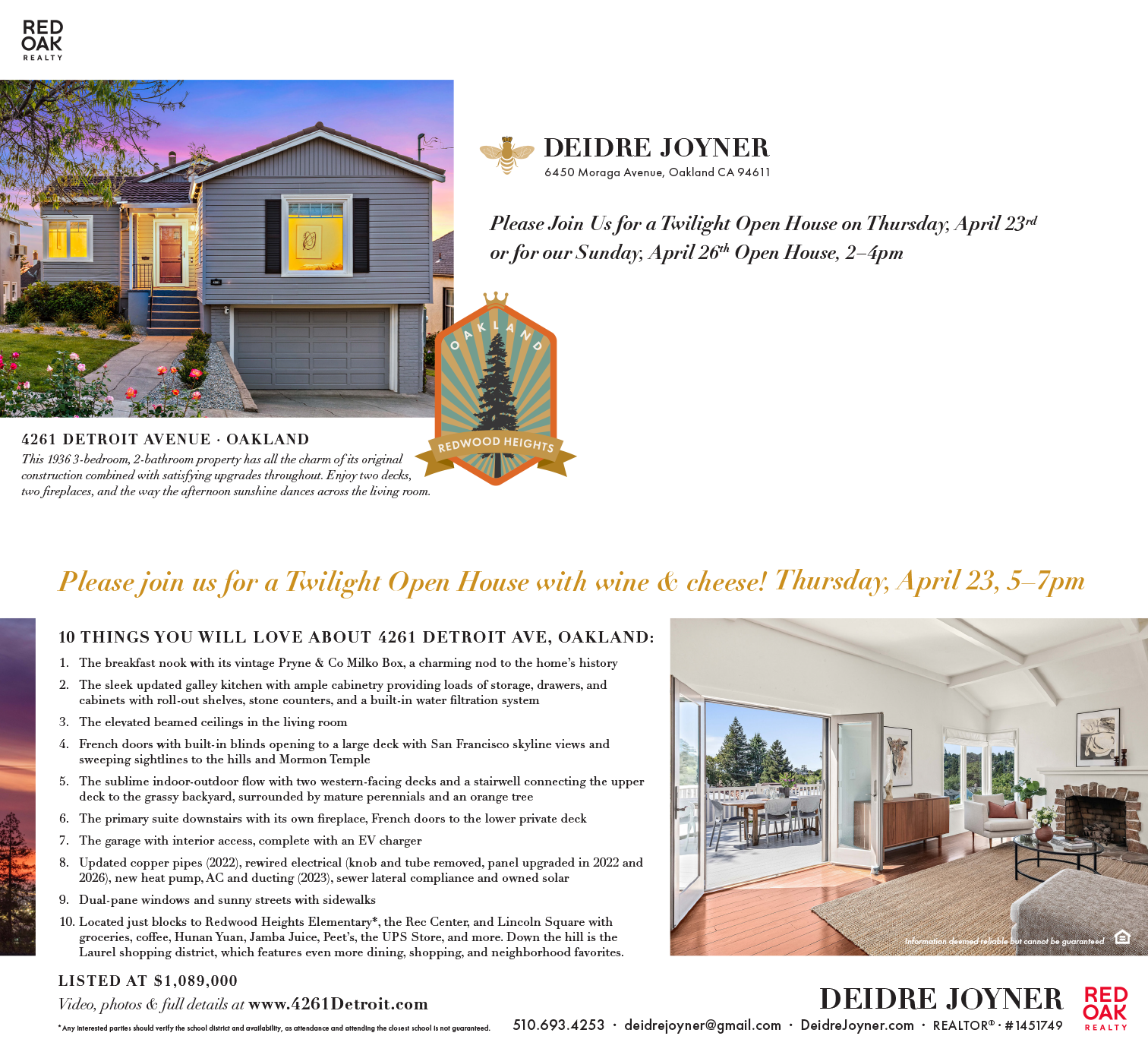 4261 Detroit Avenue, Redwood Heights • Oakland