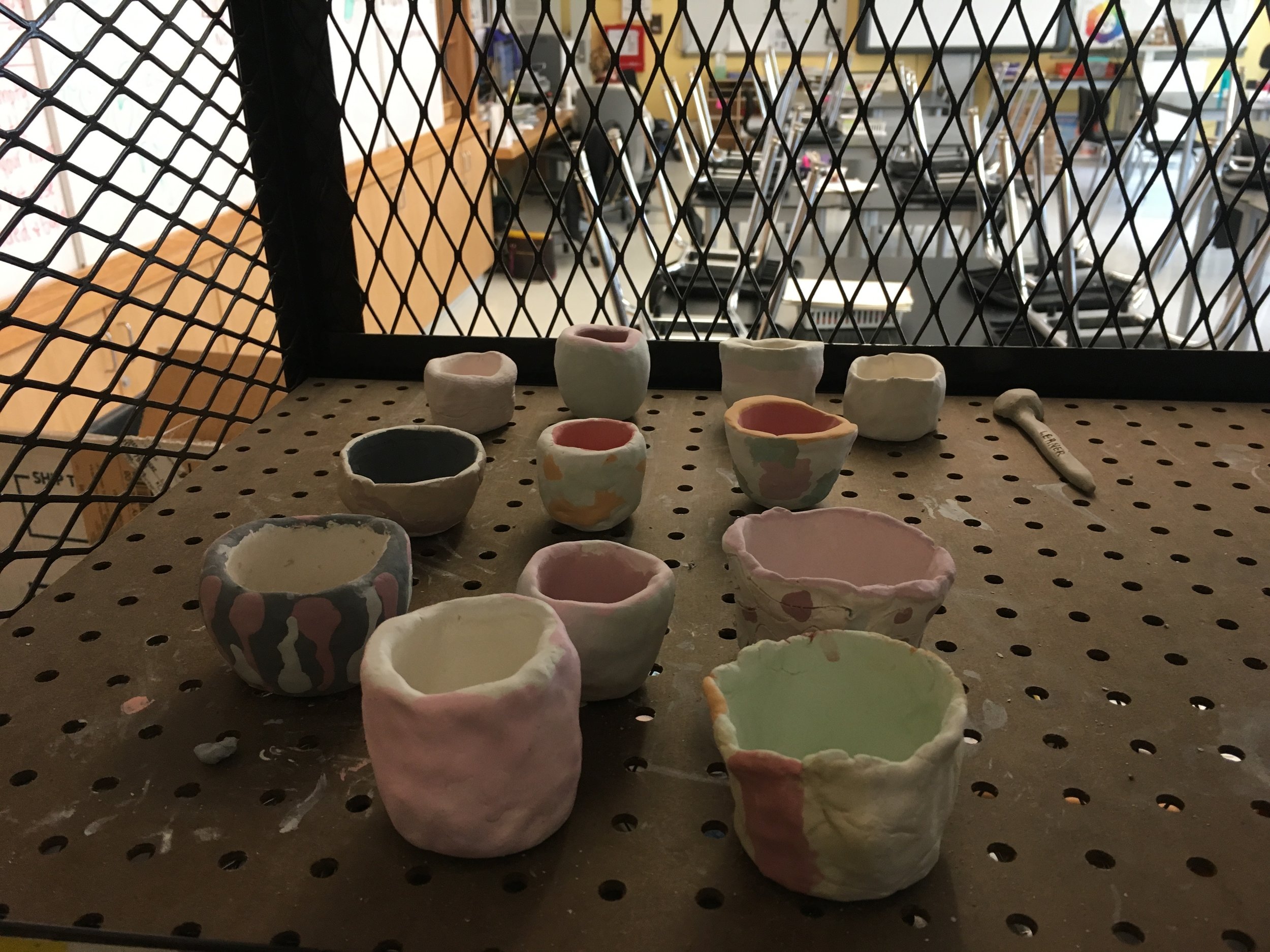 The Clinton School for Writers and Artists, 6th grade ceramic student work, 2017