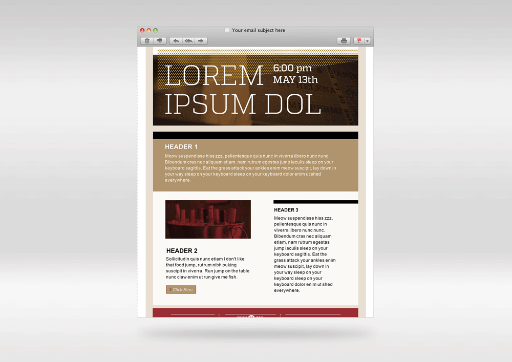 Email template requested by Vinum 55.