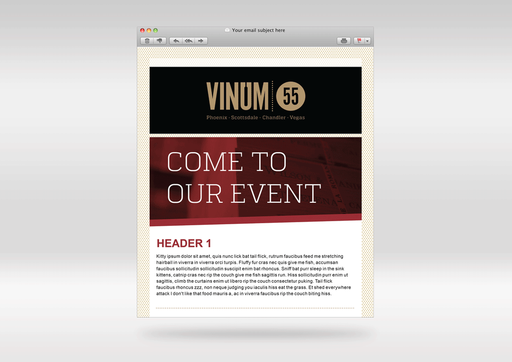 Email template requested by Vinum 55.