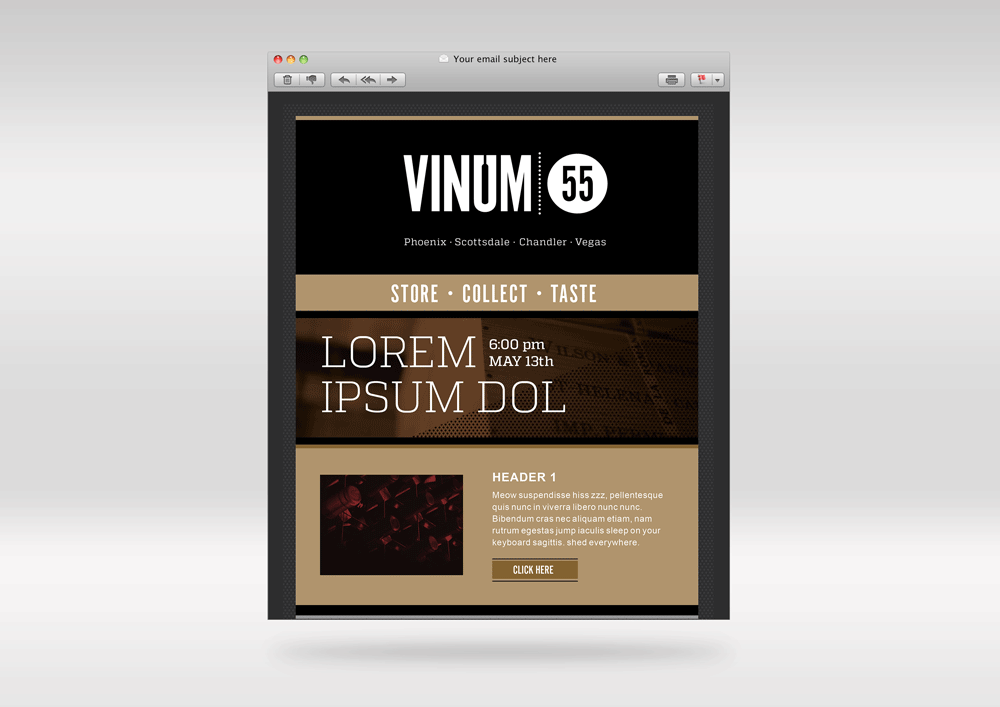 Email template requested by Vinum 55.