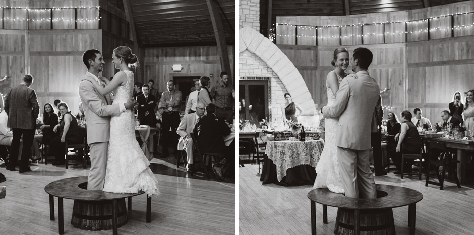 Erin's family builds a platform and allows her to have a tabletop dance with her groom during their reception