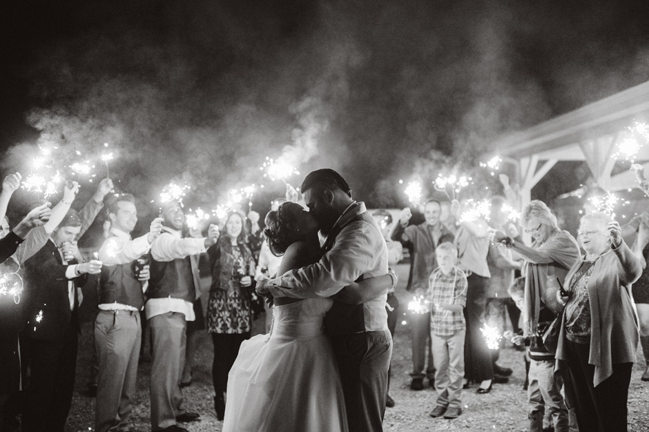 Michele and Cole share a kiss at the end of the night surrounded by sparklers