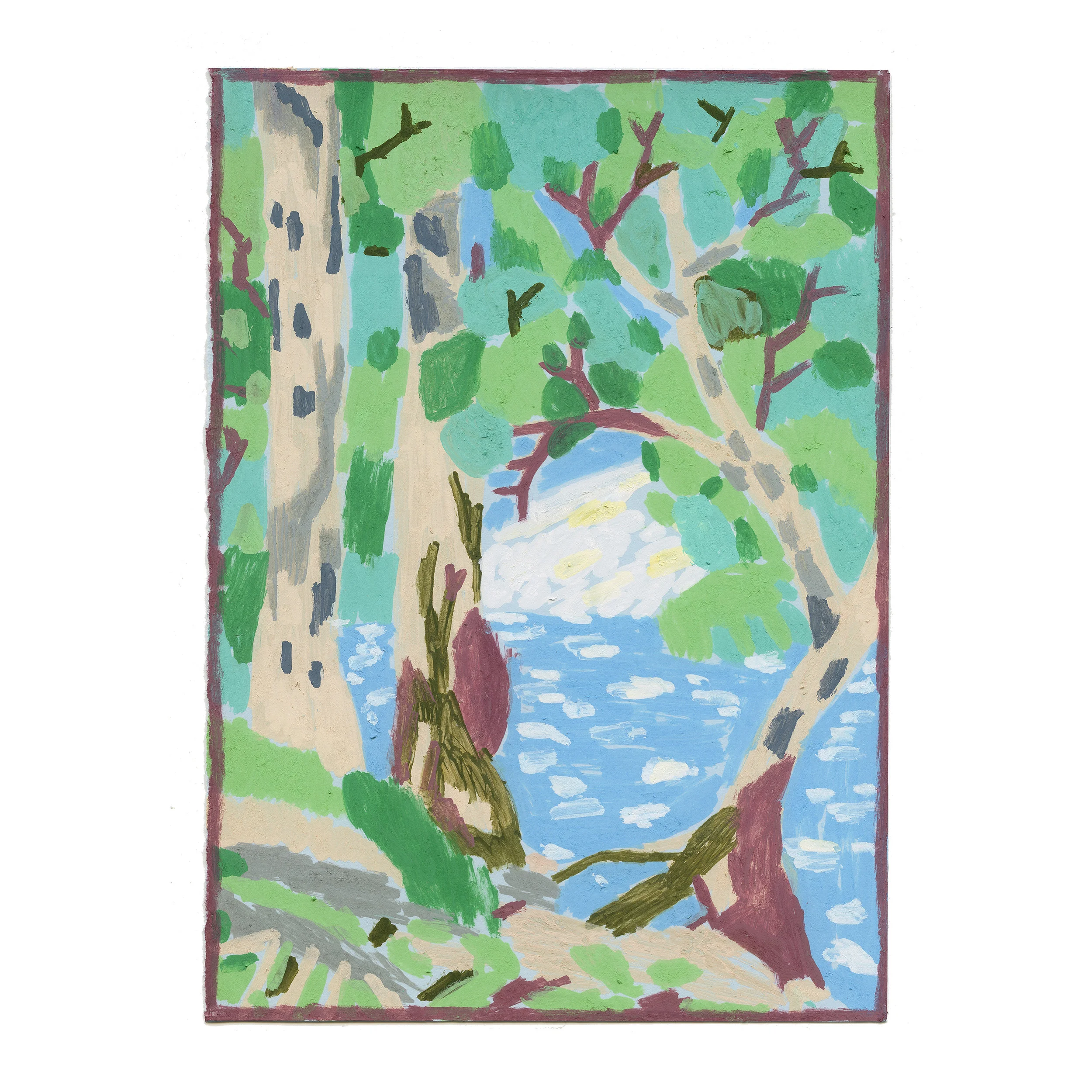 STOLEN AUSTRALIAN LANDSCAPE: This landscape composition was stolen from an unknown artist. I found the weaving at St Vincent’s De Paul and bought it for $5.00.