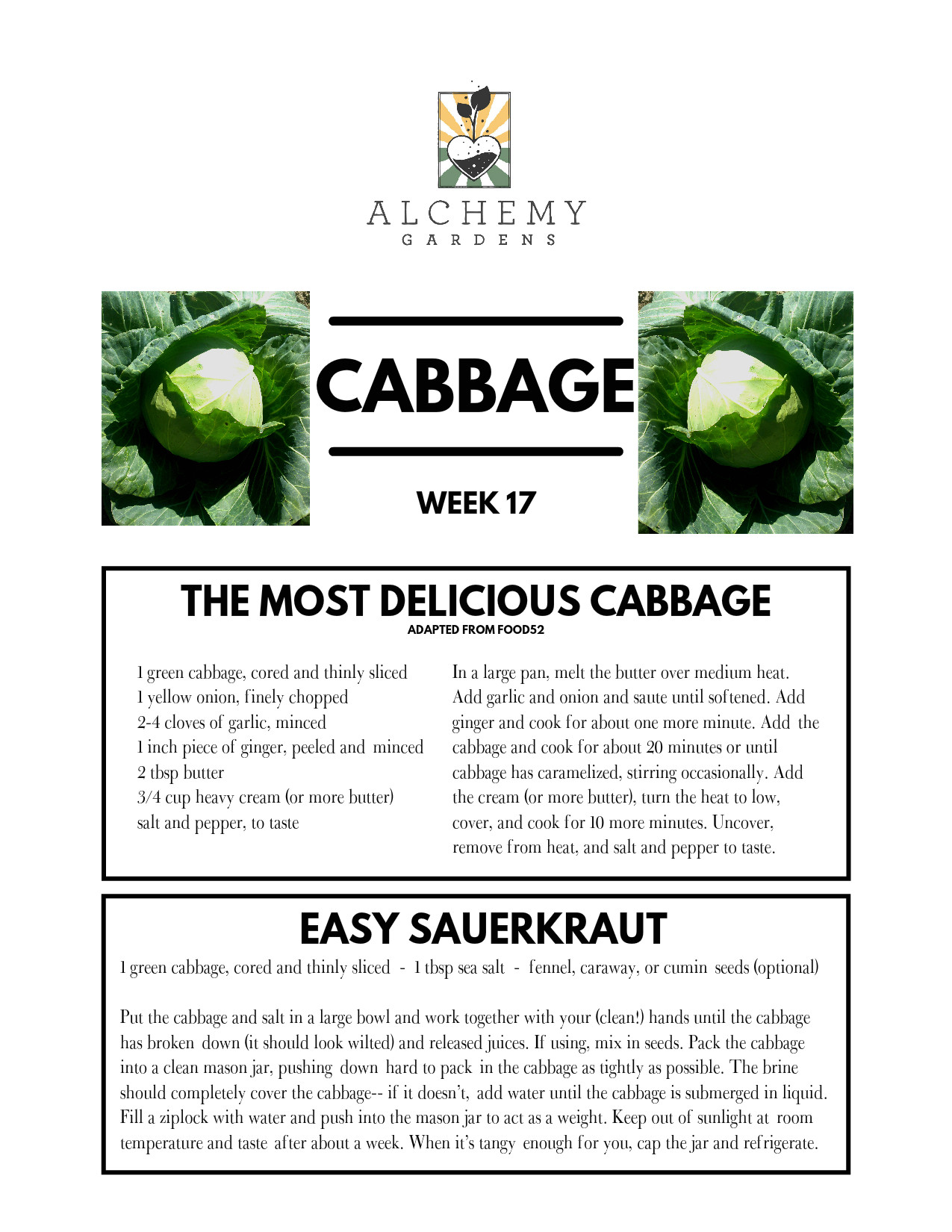 2016 Csa Week 17 Recipes Alchemy Gardens