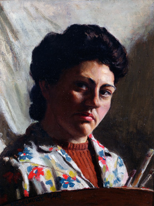 2 Ladies’ legacies: Women gifting art by women: Lisa Bryan-Brown, Brisbane etty Quelhurst, Self portrait , 1948, oil on composition board, QUT Art Collection, Brisbane; gift of the artist under the Cultural Gifts Program, 1998