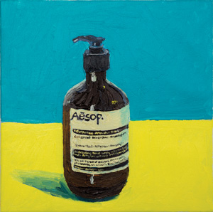 7 Patriotism, patriarchy and politics: 2015 feminism in context: Chloé Wolifson, Sydney Brenda Samuels, Aesop hand wash , 2015, oil on canvas, 30 x 30cm, image courtesy the artist