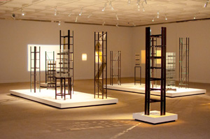 4 Alistair Rowe: Holding things together: Robert Cook, Perth Alistair Rowe, Support Acts , 2015, installation view, Lawrence Wilson Art Gallery, Perth, 2015 (wall works by Shannon Lyons); image courtesy the artist