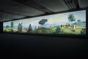 2 Re-animating encounter: Lisa Reihana’s in Pursuit of Venus [infected]: Vivienne Webb,  Auckland    Lisa Reihana,  in Pursuit of Venus [infected] , 2015, exhibition views, Auckland Art Gallery Toi o Tāmaki, 2015; gift of the Patrons of Auckland Art Gallery