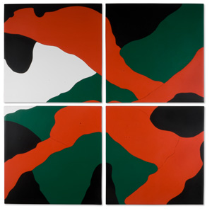 6 Depicting durchblicke: The wall works of Klaus Moje: Nola Anderson, Canberra Klaus Moje, Floating Red , 2000, fused and cold worked glass, 152 x 152cm, Australian National University Collection, Canberra; image courtesy the artist; photo: Rob Little