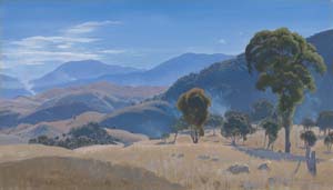 8 Elioth Gruner: After the spring: LAURA MURRAY CREE Elioth Gruner, Murrumbidgee Ranges, Canberra, 1934, oil on canvas, 51.6 x 89cm; National Gallery of Australia, Canberra, bequest of Stuart A. Johnston, 1964