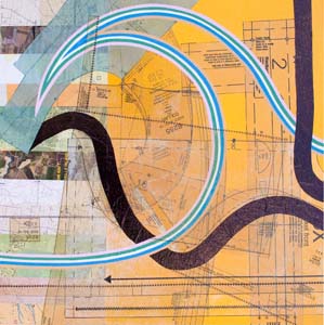 9 Tracks, play it again: MAURICE O’RIORDAN Annette Simpson and Jack Randell, Collar , 2012, collage, ink on board, 60 x 60cm