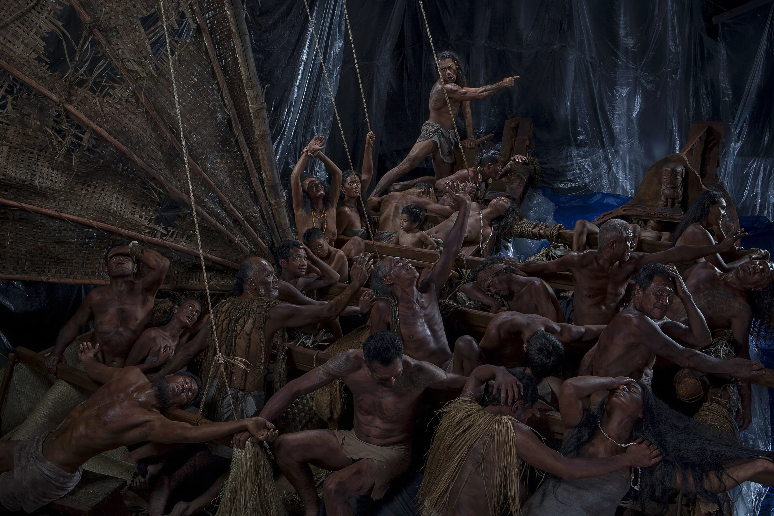Greg Semu , The Arrival, diptych, 2014–15 type-C photograph, 126.5 x 168.7cm (image and sheet); Collection of the artist, Sydney; image courtesy Alcaston Gallery, Melbourne; © Greg Semu