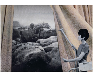 11 New beginnings: ‘Pop to popism’: Juliana Engberg Martha Rosler, Cleaning the Drapes , from the series ‘House Beautiful: Bringing the War Home’, 1967–72, photomontage; courtesy the artist and Mitchell-Innes & Nash, New York