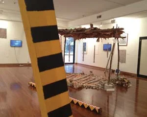3 Convivial futures: The relational art of Ruark Lewis: IAN McLEAN Ruark Lewis: Survey Part ll - Collaborations (1987 -2013) (with Barayuwa Mununggurr and Jonathan Jones), Macquarie Art Gallery, Sydney, installation detail; photo: Teri Hoskin