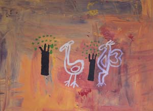 7 Against the grain: the 30th NATSIAAs & Salon des Refusés: MAURICE O’RIORDAN John Murray, Flight , 2013, acrylic on canvas, 82.5 x 60.5cm, 2013; shown in Salon des Refusés; image courtesy the artist and Girringun Aboriginal Art Centre, Cardwell