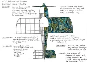 9 Renegades: the dissident and the free-spirited: CAMILLE MASSON-TALANSIER Bernard Vartuli, Left and right freedoms (plan) , 2011, graphite, gouache on paper, 44 x 55cm; image courtesy the artist; Collection: Courtesy Masson-Talansier Collection. Photo: Michael Marzik