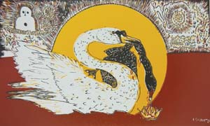 17 I Do Have a Belief: Kevin Gilbert (1933–1993) Art Retrospective: SAMANTHA FAULKNER Kevin Gilbert, Colonising species , 1989, print; image courtesy the artist’s estate