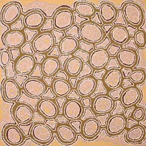 6 Through the cracks: the emergence of Kittey Malarvie: MAURICE O'RIORDAN Kitty Malarvie, Luga (Cracked Mud) , 2011-12, natural ochre and pigment on canvas, 76 x 76cm. Image courtesy the artist and Waringarri Arts, Kununurra