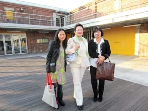 8 'Incheon, more than just an international airport': EN YOUNG AHN Incheon Art Platform Director, Seungmi Lee (centre) with En Young Ahn (left) and the chief curator, Korean National Museum of Contemporary Art