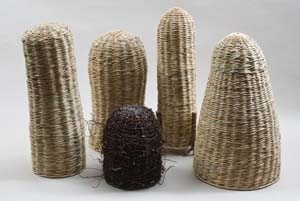 16 Virginia Kaise 1945-2012: ANTHONY CAMM Virginia Kaiser, Shapes in the Landscape , 2010, bulrushes and rattan; Muehlerbeckia and rattan; photo: Boris Hlavica