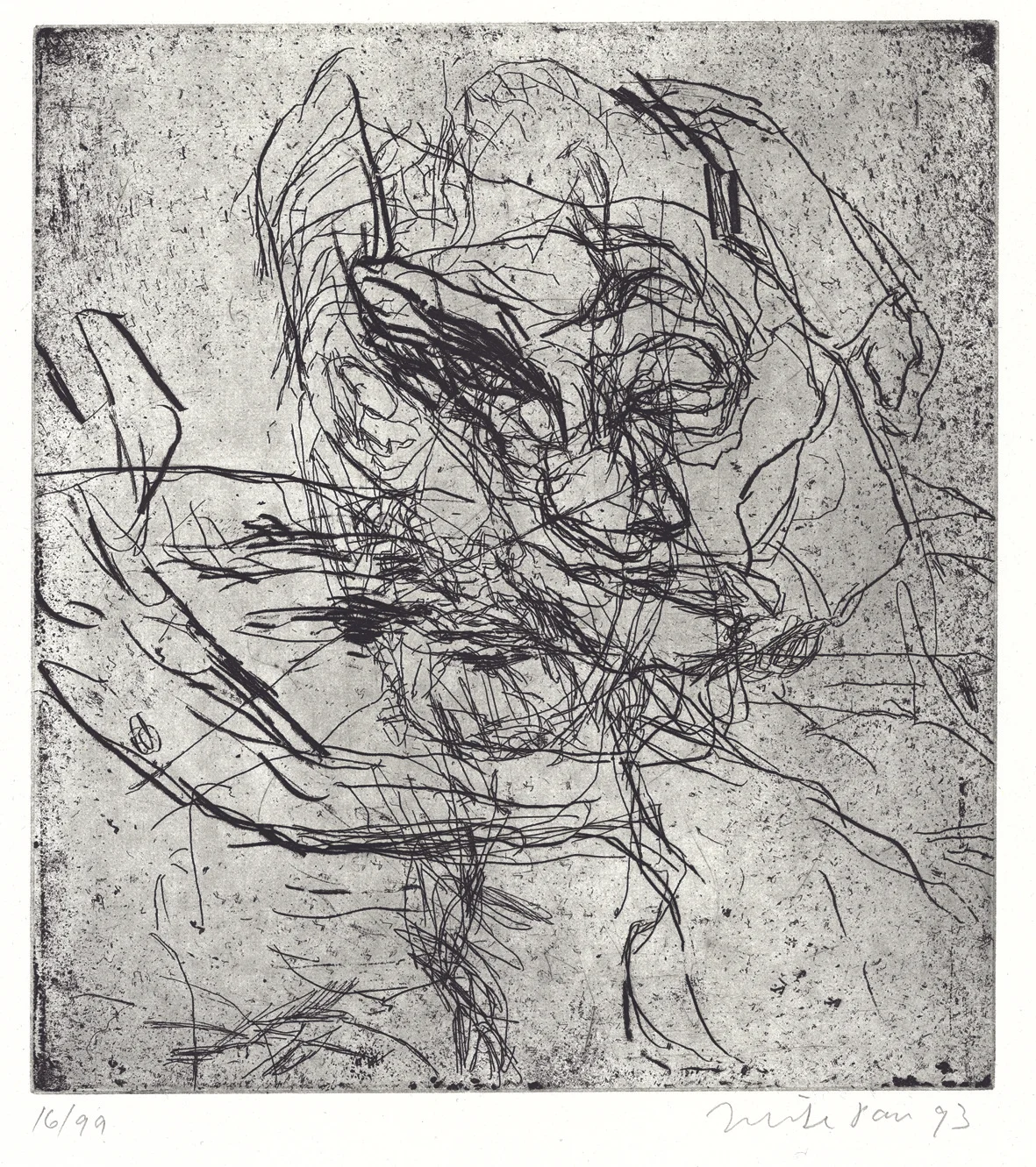MIKE PARR, THE WIND , 1993, EDITION OF 99, AU$850 ETCHING, 54 X 39.8CM (SHEET); PRINTER: JOHN LOANE, VIRIDIAN PRESS, MELBOURNE