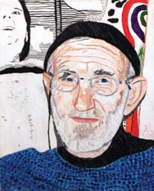 7 Flowers around alters: Frank's Flat, Maitland Regional Art Gallery: UNA REY Richard Larter, Frank Watters , 2002, acrylic on canvas, 51 x 41cm.Image courtesy the artist and Frank Watters
