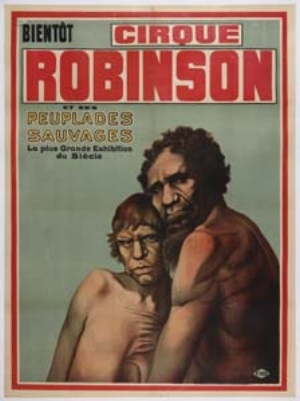 9 Travelling from Utopia: DJON MUNDINE Cirque Robinson, poster, undated. Image courtesy MusОe du quai Branly, Paris, © Groupe de recherche Achac, Paris/coll. part / DR
