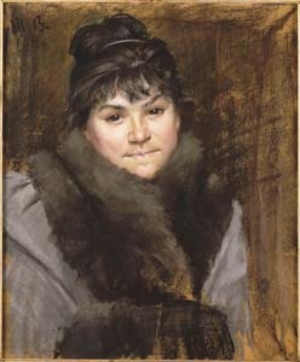 12 Modern Women: Daughters and lovers 1850-1918, drawings from the Musée d’Orsay: SASHA GRISHIN Marie Bashkirtseff, Portrait of Mme X , c.1894, pastel and charcoal drawing, 56 x 46.5cm. PURCHASED 1885; COLLECTION: MUSEE D’ORSAY, PARIS; PHOTOGRAPH: © RMN (MUSEE D’ORSAY) / HERVE LEWANDOWSKI