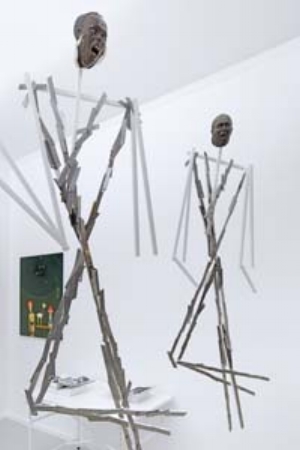 20 Artists blogging: ROB McKENZIE Taslima Ahmed, Echo Bodies , 2011, plastic, blades, silicon, nail jewels, plaster, 180 x 90 x 10 cm each; image courtesy the artist