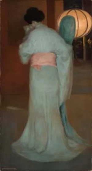 7 Celebrating art and commerce: LOUISE MARTIN-CHEW, Brisbane Rupert Bunny, Madame Sadayakko as Kesa , c. 1907, oil on canvas, 175 x 95cm; Philip Bacon Collection, Brisbane; image courtesy Philip Bacon Galleries, Brisbane