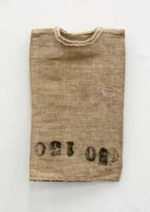 2 Connecting the threads of string theory: SARAH PIRRIE Dale Harding, bright eyed little dormitory girls (detail), 2013, hessian sacks, mohair wool; image courtesy and © the artist