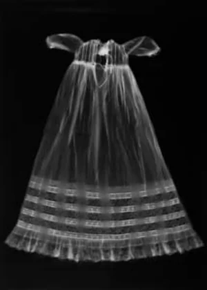 4 An absent presence: Anne Ferran’s ‘Shadow Land’: LEIGH ROBB   Anne Ferran,  Untitled [christening gown 1978/3043/2],  2001, silver gelatin photogram, 125 x 89.5cm; © the artist