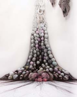 1 Australia Platform: Art Stage Singapore 2014: ANNE-MARIE JEAN Juz Kitson, Changing Skin (detail), 2013, installation view; porcelain and mixed media, 580 x 500 x 140cm; presented by GAGPROJECTS, Adelaide; image courtesy Art Stage Singapore
